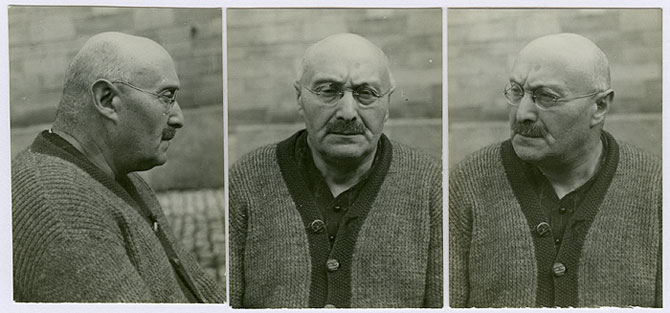 Jakob Sichel bei seiner Verhaftung, November 1938 (Quelle: Staatsarchiv Würzburg)
